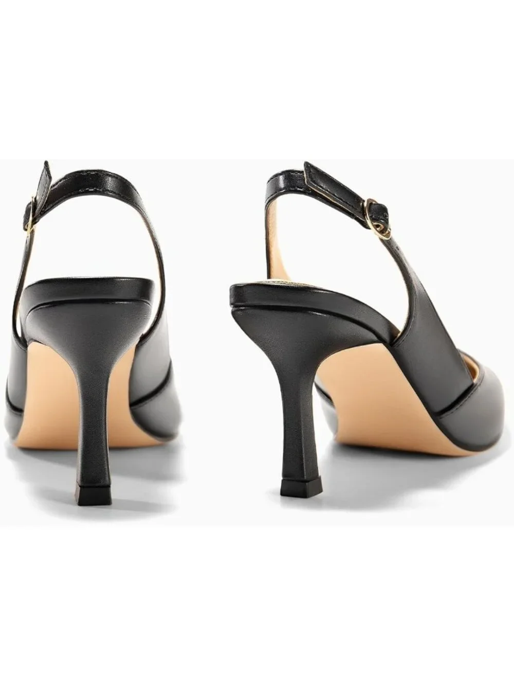 Chic Women's Slingback Kitten Heels, Closed Pointed Toe Backless Dress Pumps